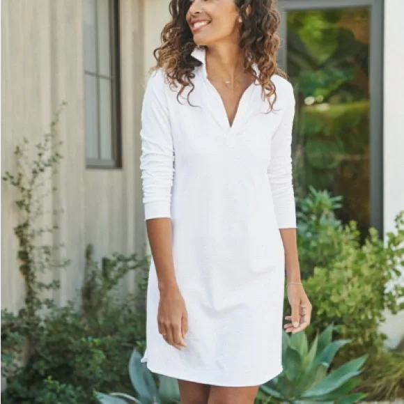 Frank & Eileen White Nicole Henley Dress - Picture 1 of 4